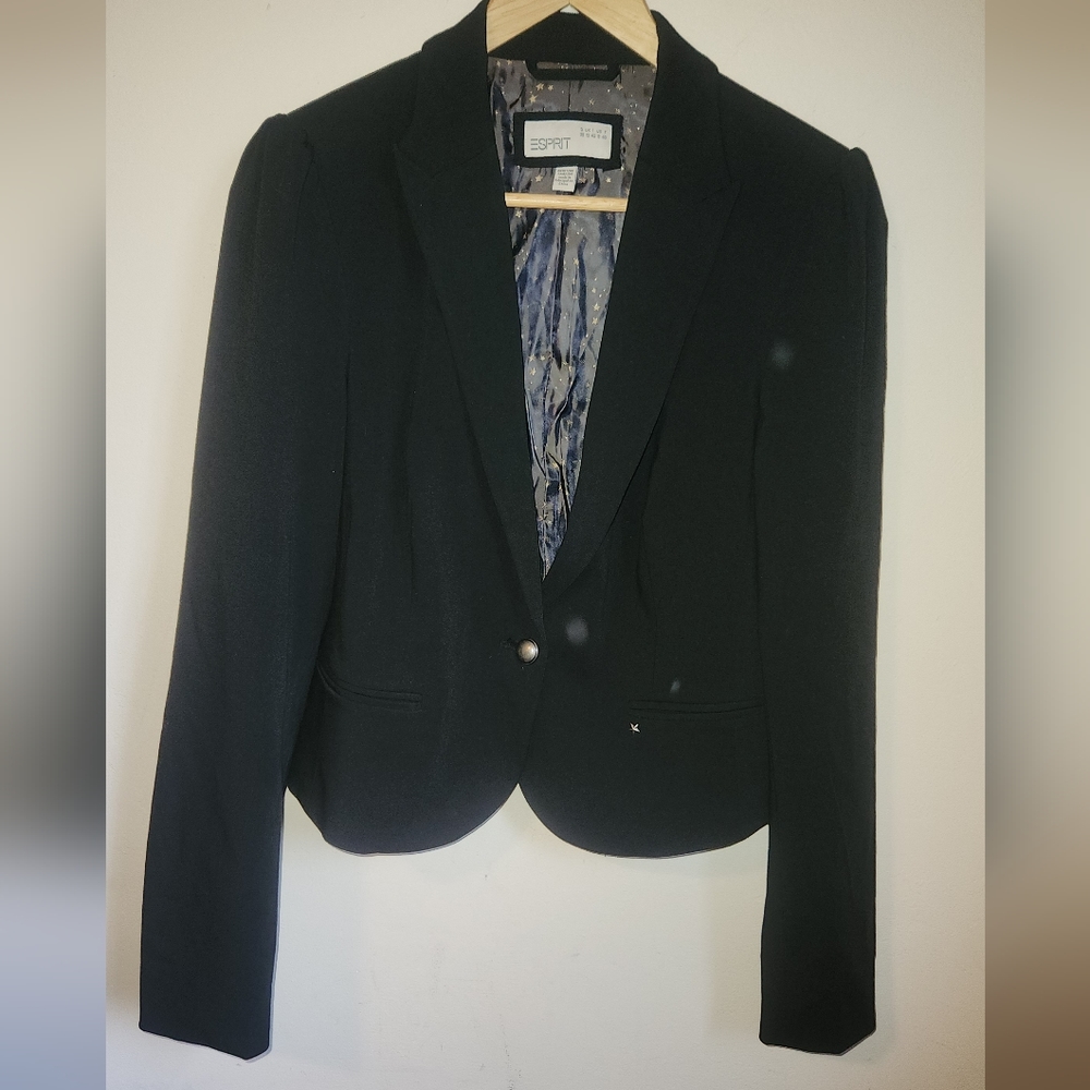 Espirit Single Button Cropped Lined Blazer, Women's Size 8